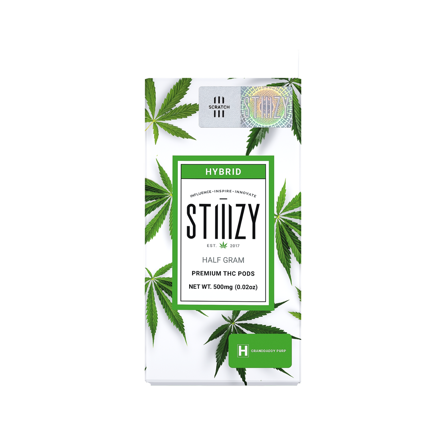 Pod Thc Stiiizy •  Granddady Purp - PREMIUM THC POD .5G / Kit Limpeza