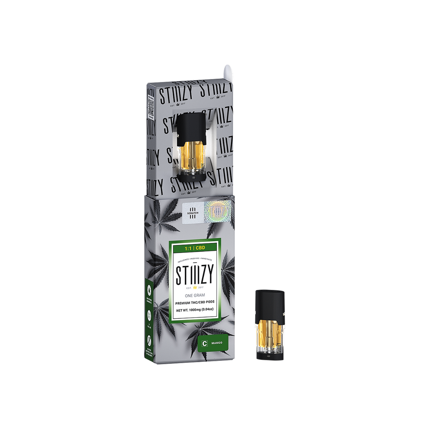 Pod Thc Stiiizy • 5G 1:1 CBD Mango / Kit Limpeza