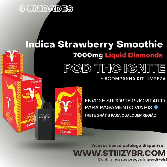 Combo 5 und - Pod Thc Ignite • Indica Strawberry Smoothie - 7000mg Delta XXX Blend